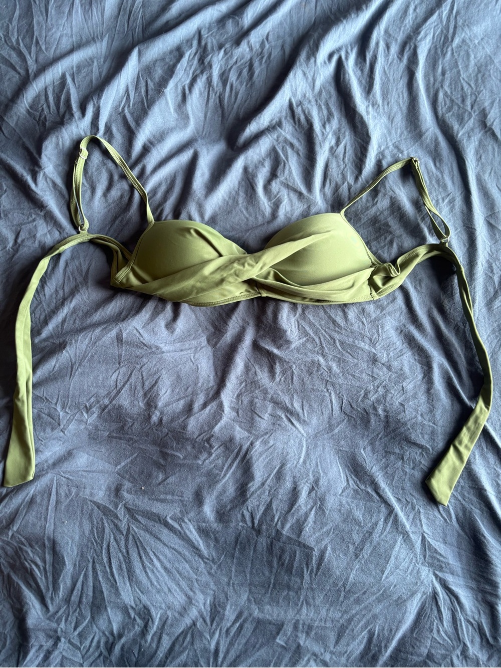 Olive Green Twist Front Bikini Top - Women Intimates & Sleepwear
